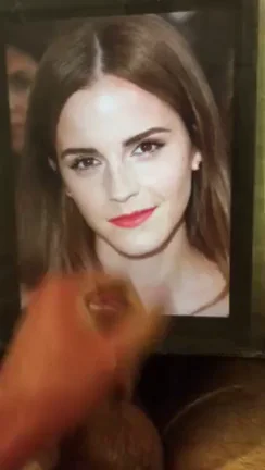 Huge cum tribute for Emma Watson! I fed him Ms Watson pics for hours until he unloaded all over her! If u like 2 show off and want 2 b fed pics 2 edge and jerk 2 then add hertsgirls on k1k - second screen required