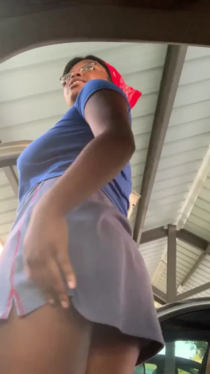 Bored Car Slut Fingers Her Tight Skirt Pussy