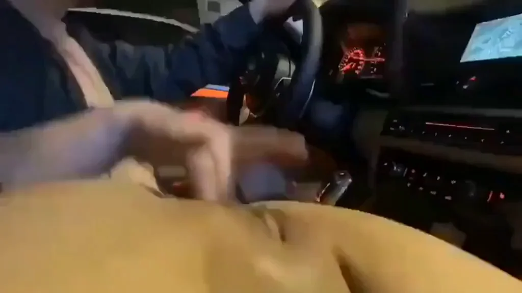 Slutty Passenger Fingers Dripping Pussy to Distract Driver in Trashy Car Ride