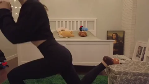 Thick Ass Babe Stretches in Tight Yoga Pants 🧘‍♀️🍑🔥