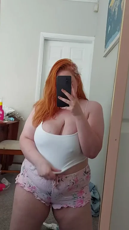 Redhead BBW Slut's Massive Titty Drop Tease