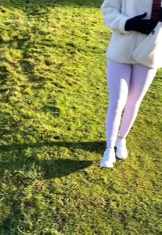 Freezing Park Tease: Hard Nipples Poppin' Under Open Coat!