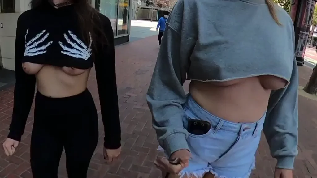 Wearing the tiniest crop tops