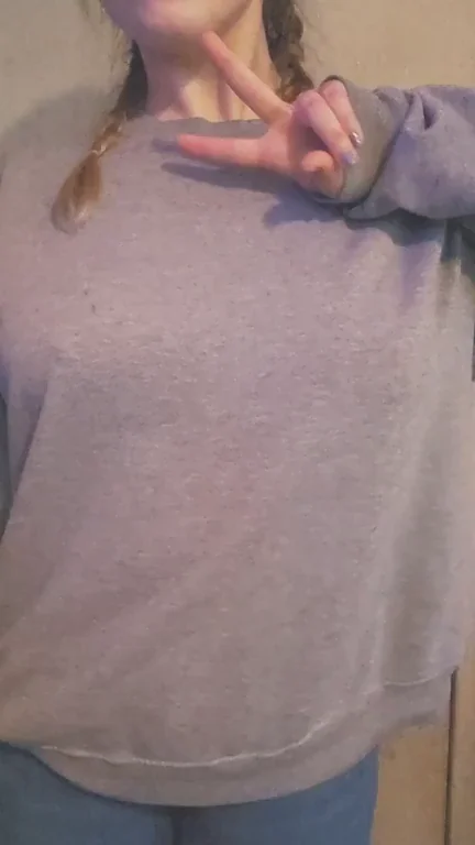 Surprise Tease: Natural Titties Poppin' in Oversized Hoodie!