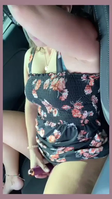 Always Cum Prepared 😈 Slutwife Hoping to Get Caught in Car! (OC) 💦🚗