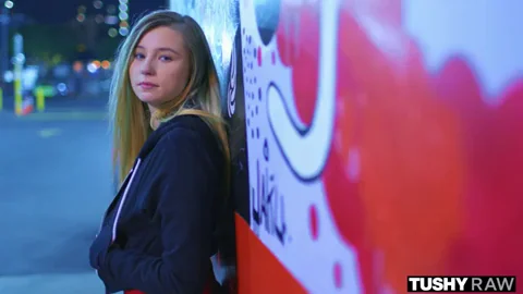 Cute Blonde Tease in Red Mini Skirt Public 😈🍑