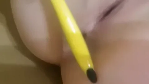 Fucking with a toothbrush