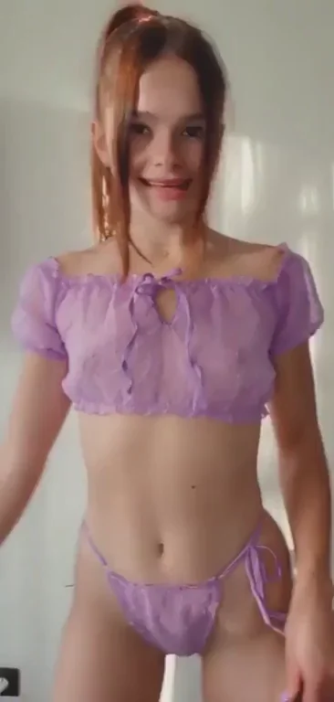 Cutie in Purple Lingerie Teases Tits & Pussy 😘💜🔥