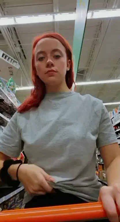 🔥 Skipped College for Grocery Store Tease: Tits Out, Want Some? 😈