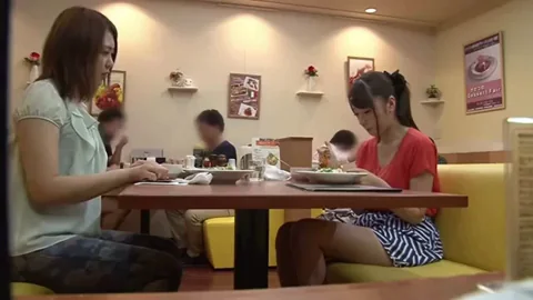Wearing a facial while having dinner with a friend