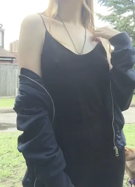 Nipples Rock Hard in the Breeze 😏💨 Outdoor Tease
