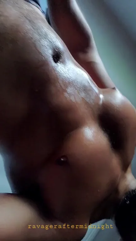 Sweaty Muscled Stud Works Out Topless with Cookies Baking, Balls Out Bulge Tease