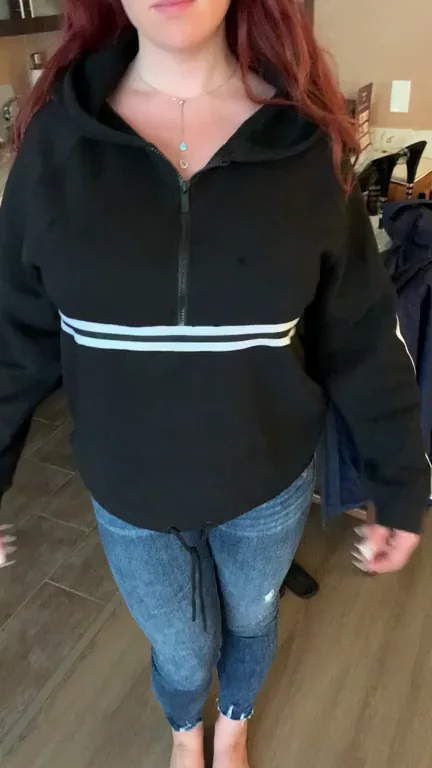 Hoodie Tease: My Massive Tits Sneak Peek Surprise