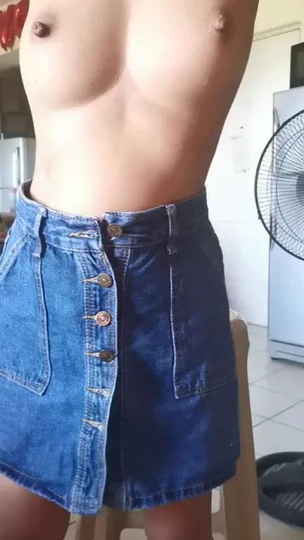 Flirty Miniskirt Titty Tease and Pussy Flash