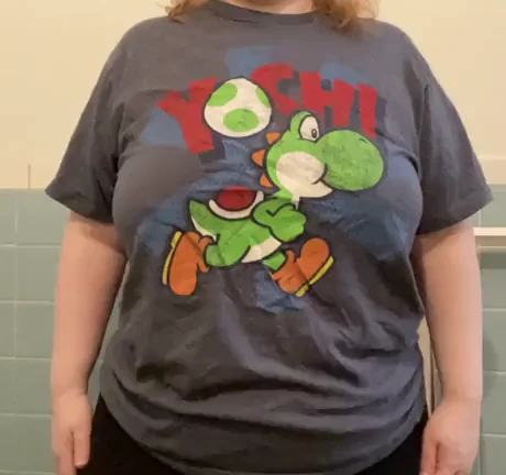 Yoshi hides my tits (OC)