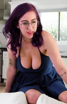 April O'Neil's Epic Neon-Haired Titty Tease 💜👓🍈🍈