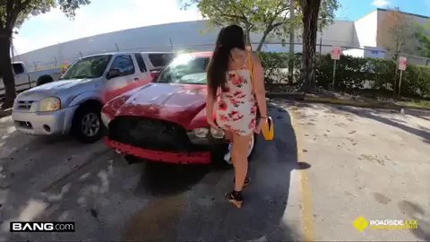 Lilly Hall Totals Her Car And Fucks The Mechanics Dick For A Favor