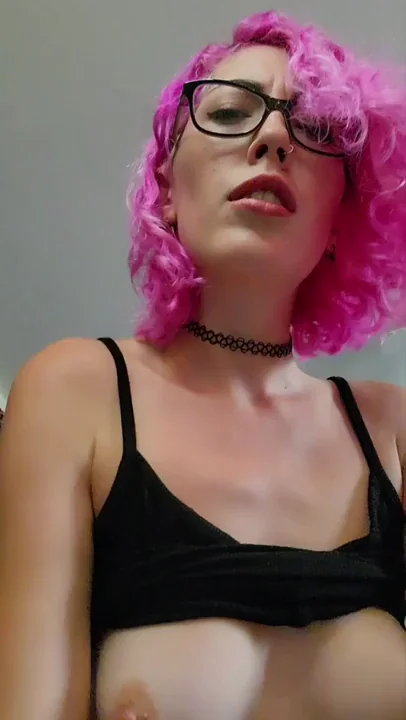 Pink-Haired Glasses Slut's Massive Tits Jiggling on Your Cock 😍💦