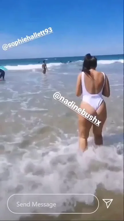 Gorgeous ass bursting out her one-piece