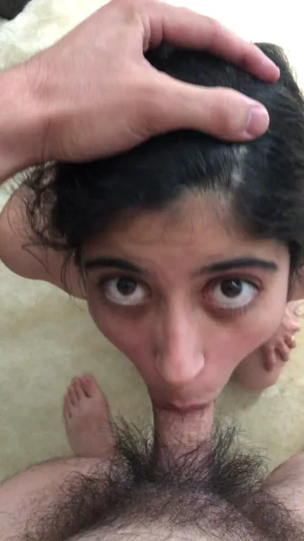 Innocent Cutie Still Learning to Slobber on That Fat Cock 🍆💦