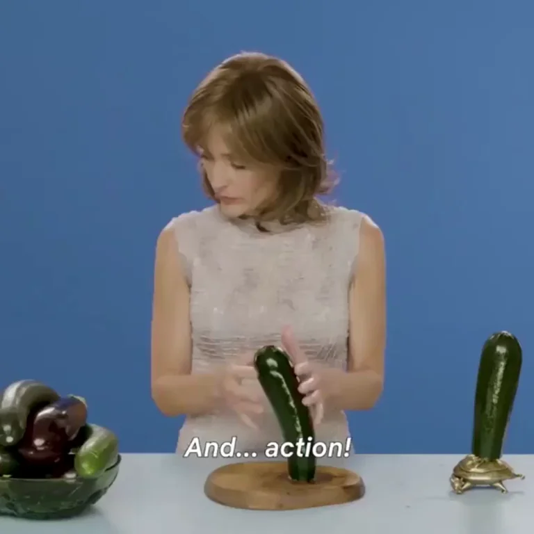 Gillian Anderson edging a zucchini