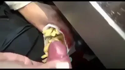 🍟 Slutty Chick Dips Cock in Mayo for Fries in Public 🚗💦
