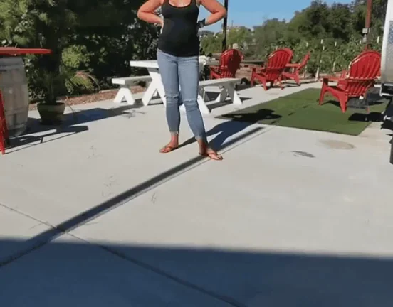 How she walks up to me and my buddies (42f) "flashes"
