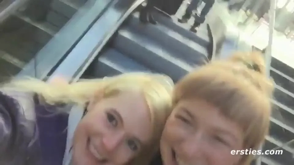 Blonde Sluts Caught Flashing Tits on Train Ride 😈🚂👅 [30s]