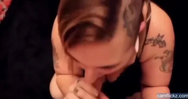 Tattooed Tongue-Ring Slut Devours Thick Cock & Gulps Massive Facial