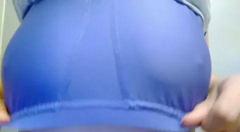 Tiny Natural Titties Tease in Blue 😍🍒