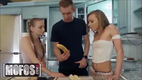 Cute teens Lady Bug & Angel Emily Share Huge Cock