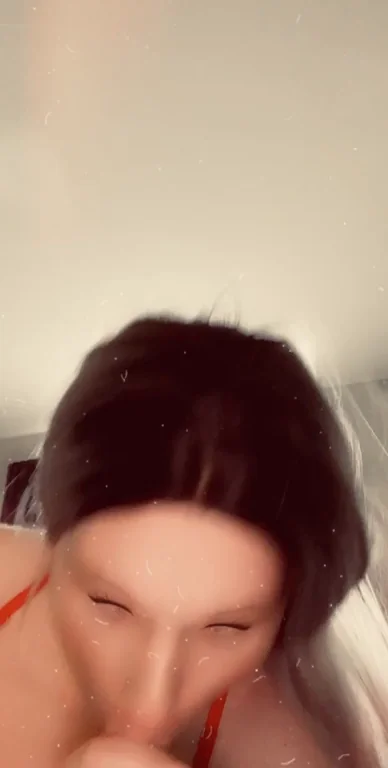 Cute blonde teen sucks cock