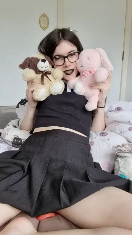 Buy Me Stuffies & Watch This Cute Trans Slut Ride Her Toy 🍆🐻💕