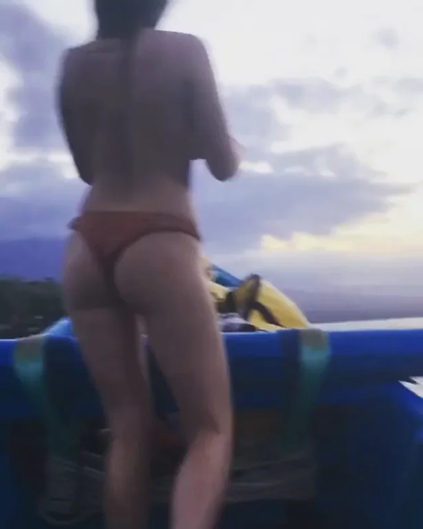 Blushing Babe's Cheeky Poolside Tease
