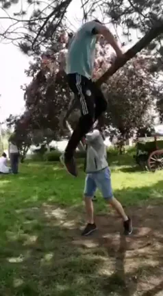 Oops! Dick Slip Fail on Tree Branch 😂🍆