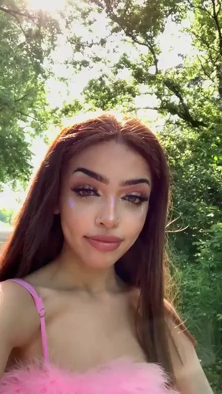 Laceykingxo's Fluffy Pink Tease in the Woods 🌳💕🔥