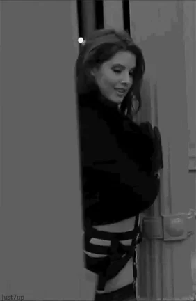 Amanda Cerny Teasing in Leather Harness Slutty Peek-a-Boo 😈🔥