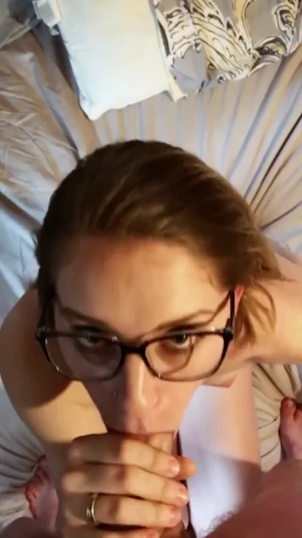 Nerdy amateur looks so sexy with cum on her face and glasses