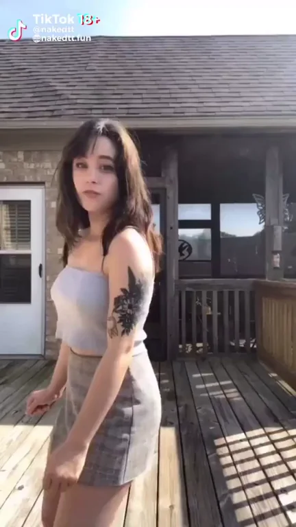 Tease On Off: TikTok Slut Strips Topless 🍑🔥