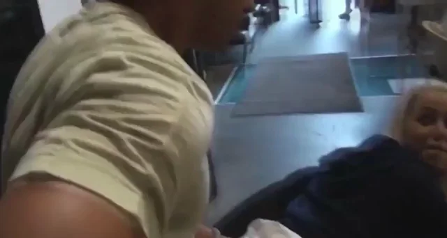 What a slut....fucked in a cafe and facialized