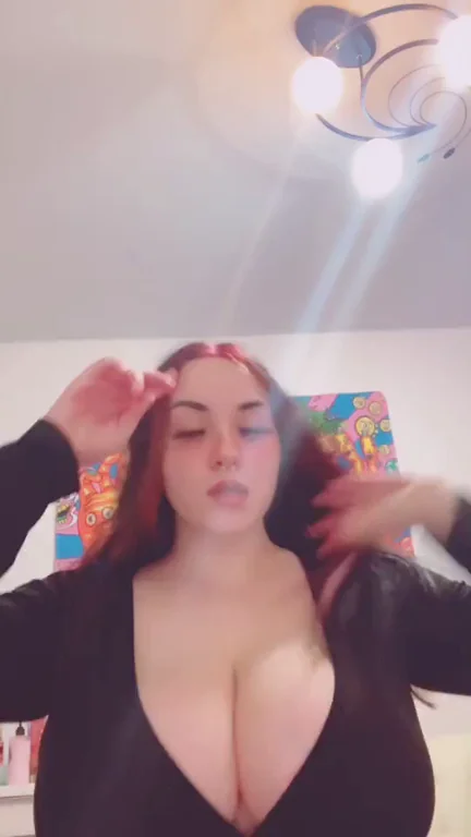 Epic Hangers: Redhead's Massive Tits Bursting Out