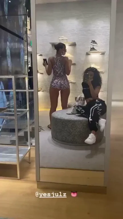 Rubi Rose feeling on Yesjulz phat ass at a store. Ultimate threesome