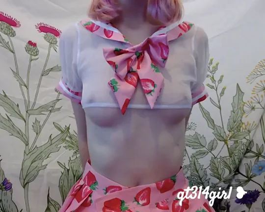 what's cuter, my tiny titties or my schoolgirl outfit?