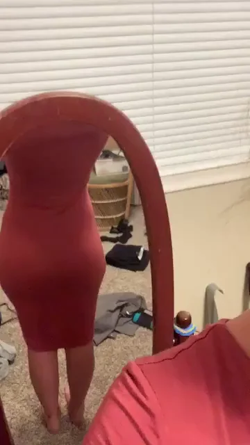 🔥 Hot Wife's Juicy Tanline Ass Tease in Red Dress 🍑💦