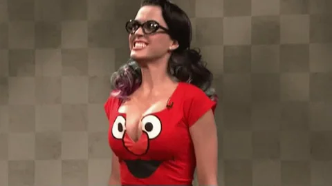 Katy Perry's Slow-Mo Titty Bounce in Freaky Eyeball Dress