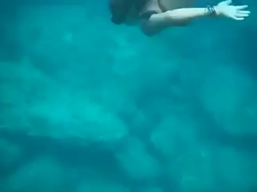 Snorkeler suffers wardrobe malfunction [GIF]