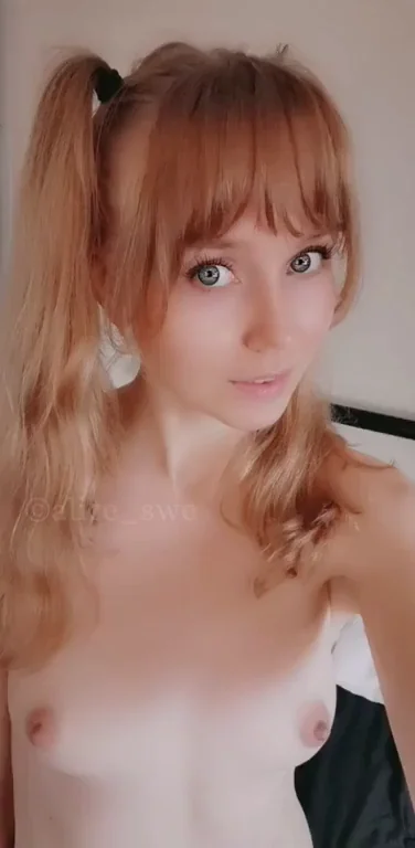 Tiny Teen Tits Tease from Cute Swedish Pigtail Slut