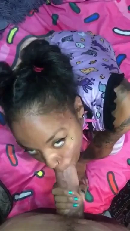 Ebony Teen Slut Worships Massive BWC 🍆💦