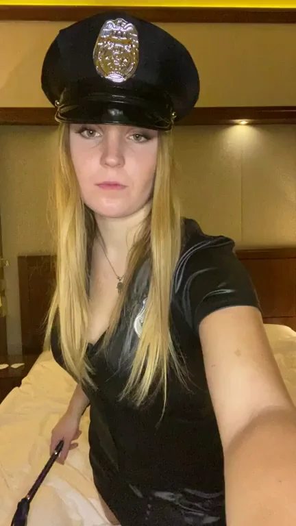 Blonde Cop Slut Teases: Whip Out That Hidden Cock!