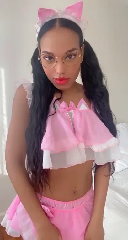 Petite Ebony Kitty College Slut Begs for Homework Help 🍑😻